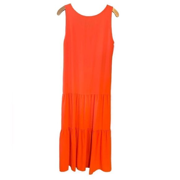Elizabeth and James Sz S Orange Maxi Ruffle Sleeveless Boho Lightweight Dress - Picture 3 of 10